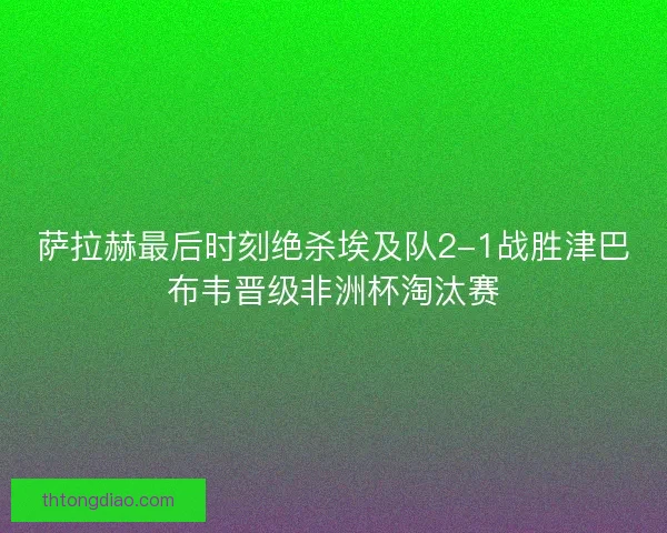 萨拉赫最后时刻绝杀埃及队2-1战胜津巴布韦晋级非洲杯淘汰赛