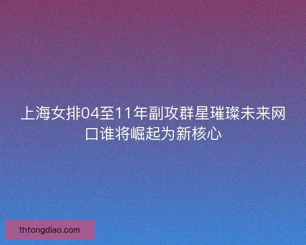 上海女排04至11年副攻群星璀璨未来网口谁将崛起为新核心