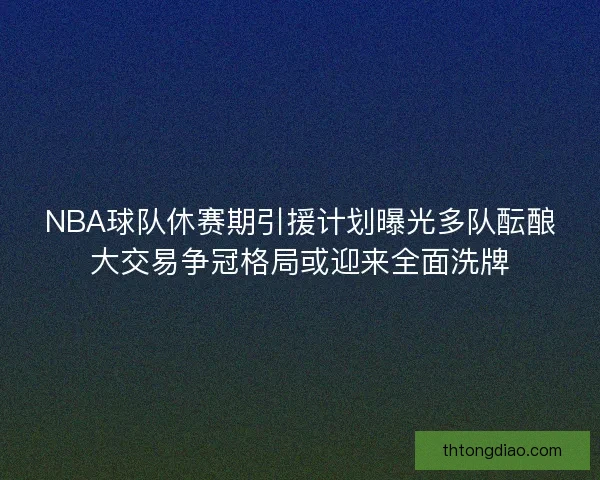 NBA球队休赛期引援计划曝光多队酝酿大交易争冠格局或迎来全面洗牌